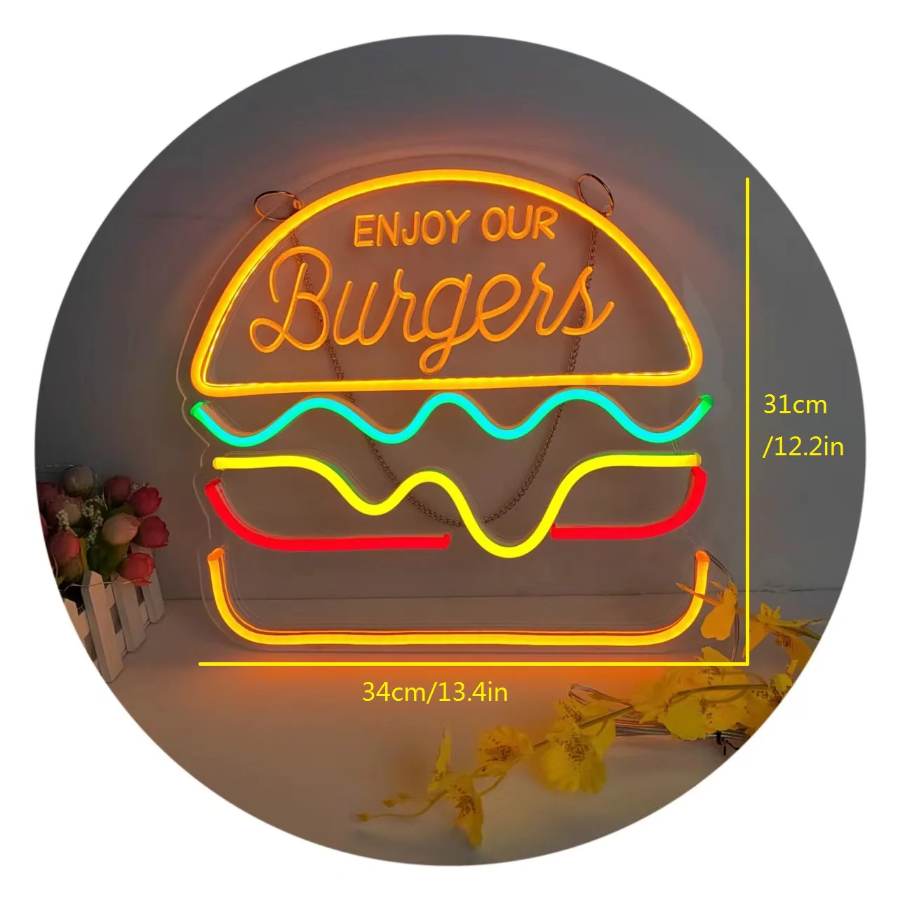 Burger LED Neon Sign Light - Image 3