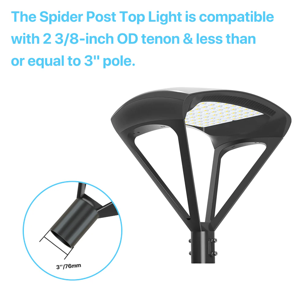 Spider LED Post Top Lights - TP500 Series, 39000lumens, 5000K, AC 277-480V, For Commercial Project - Image 4