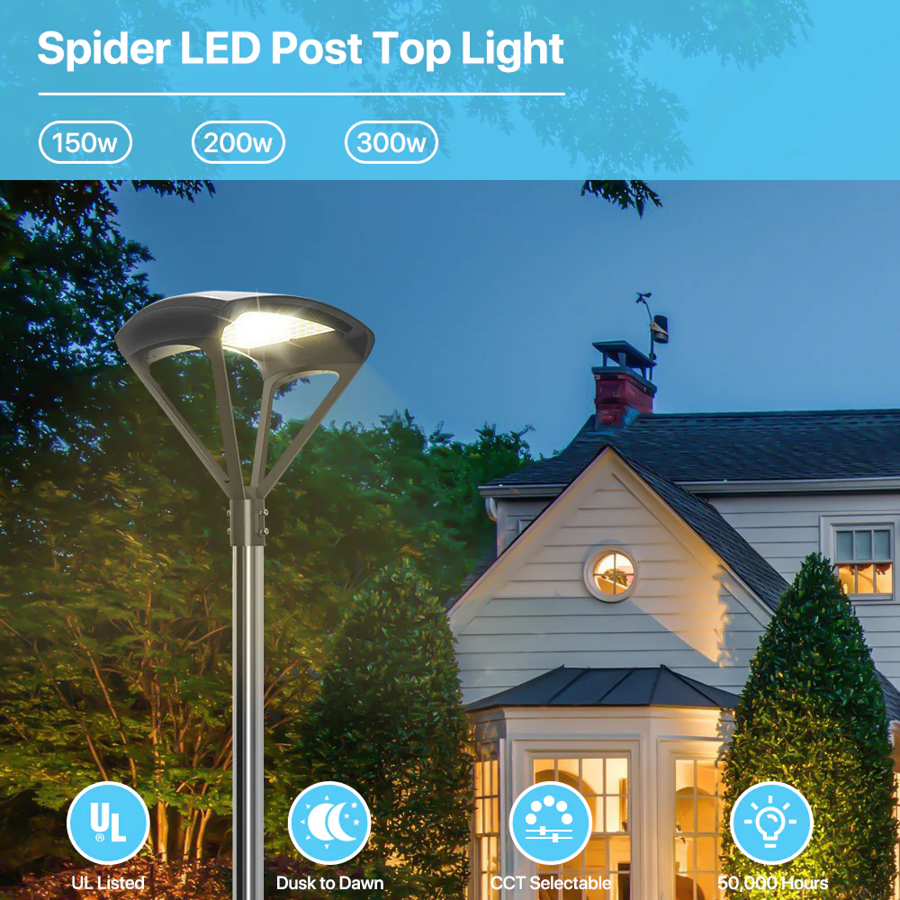 Spider LED Post Top Lights - TP500 Series, 39000lumens, 5000K, AC 277-480V, For Commercial Project - Image 6