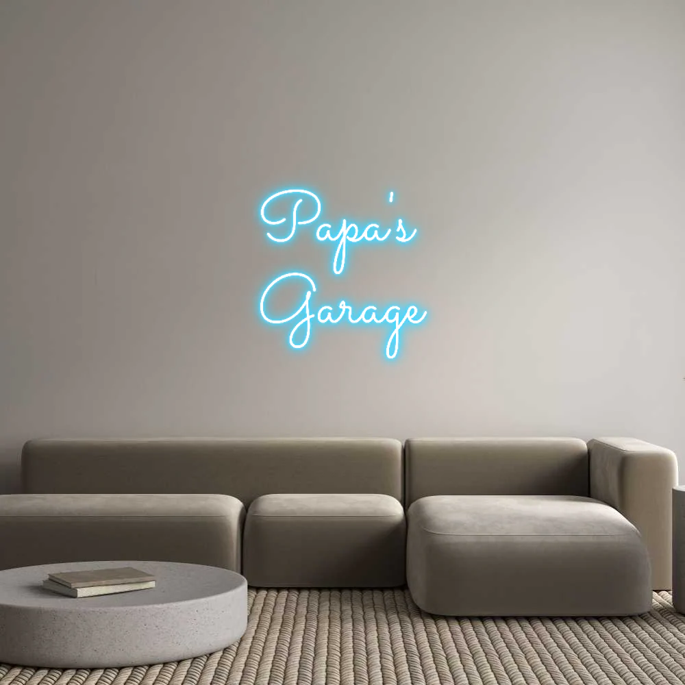 Custom Neon Light Papa's
Garage