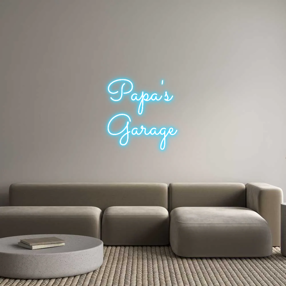 Custom Neon Light Papa's 
Garage