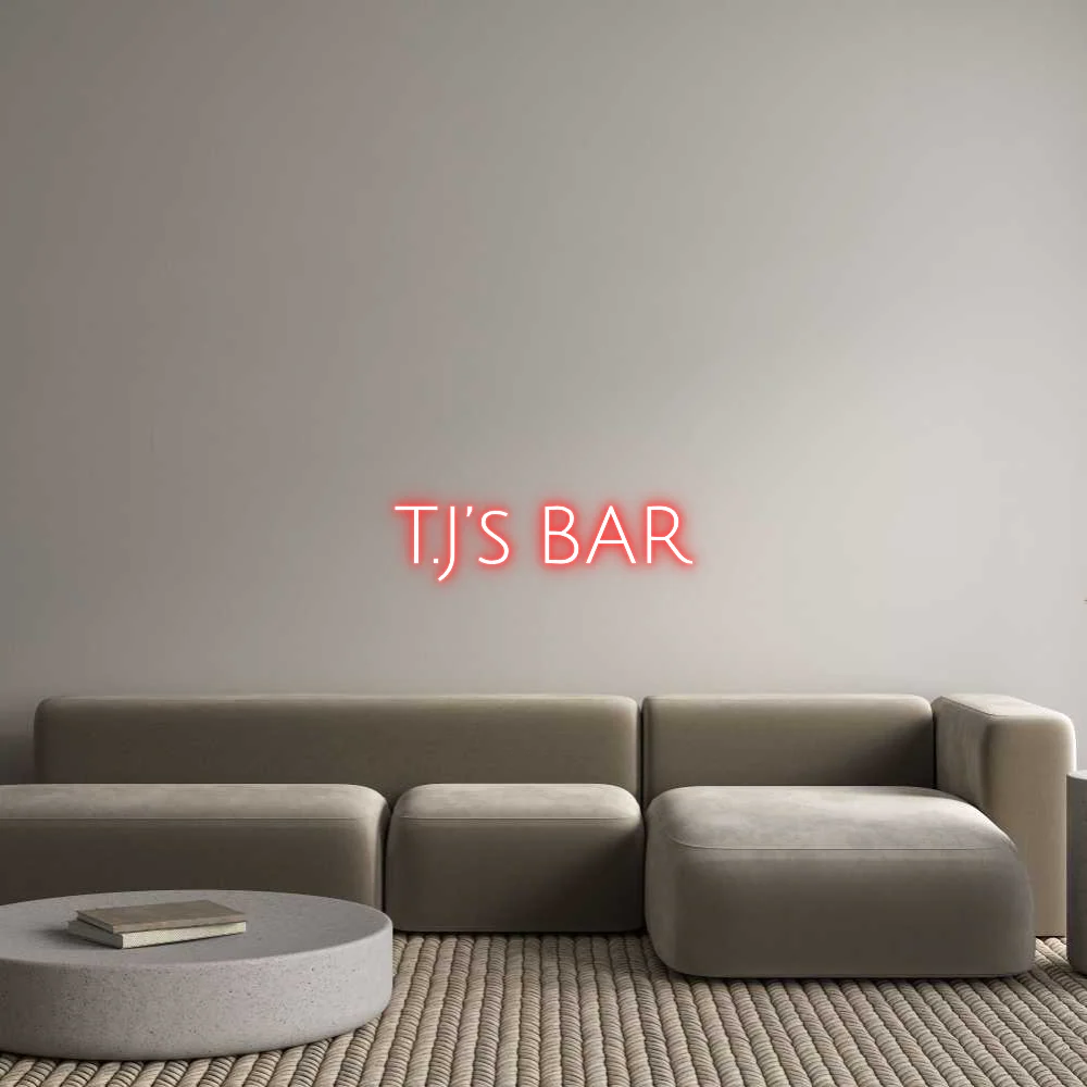 Custom Neon Light T.J’s BAR