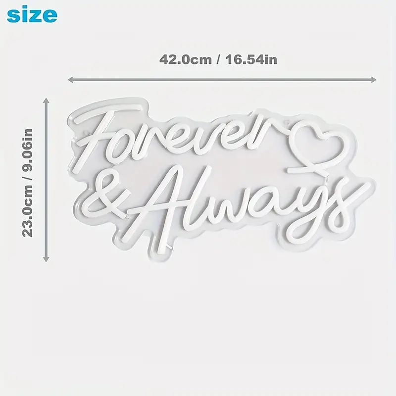 Forever & Always Heart Neon Sign Light - Image 4