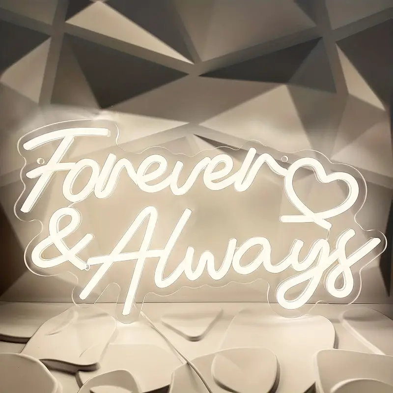 Forever & Always Heart Neon Sign Light - Image 8