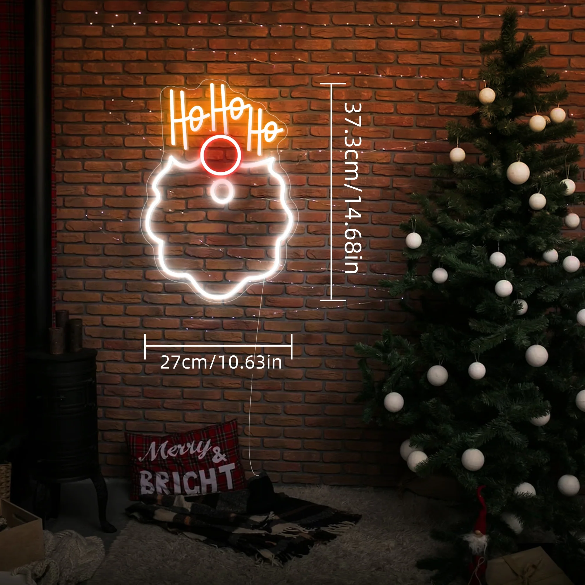 HO HO HO Christmas LED Neon Sign - Image 3