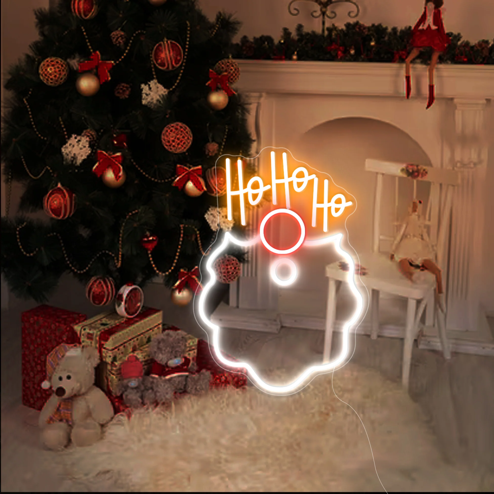 HO HO HO Christmas LED Neon Sign - Image 6