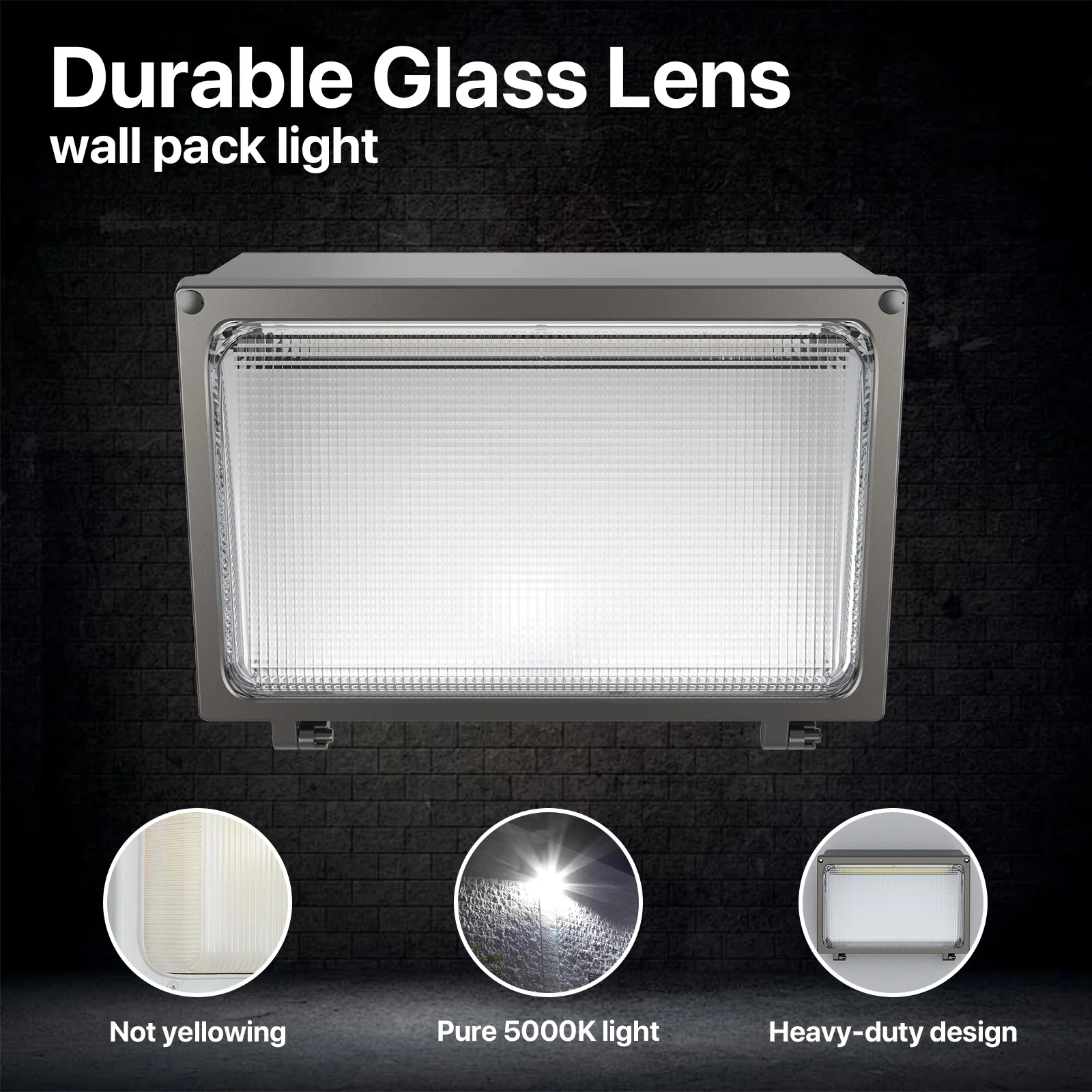 Hyperlite LED Wall Pack Light - HPSA01 Series, 18000lm, 5000K, AC 120-277V, Glass Lens - Image 4