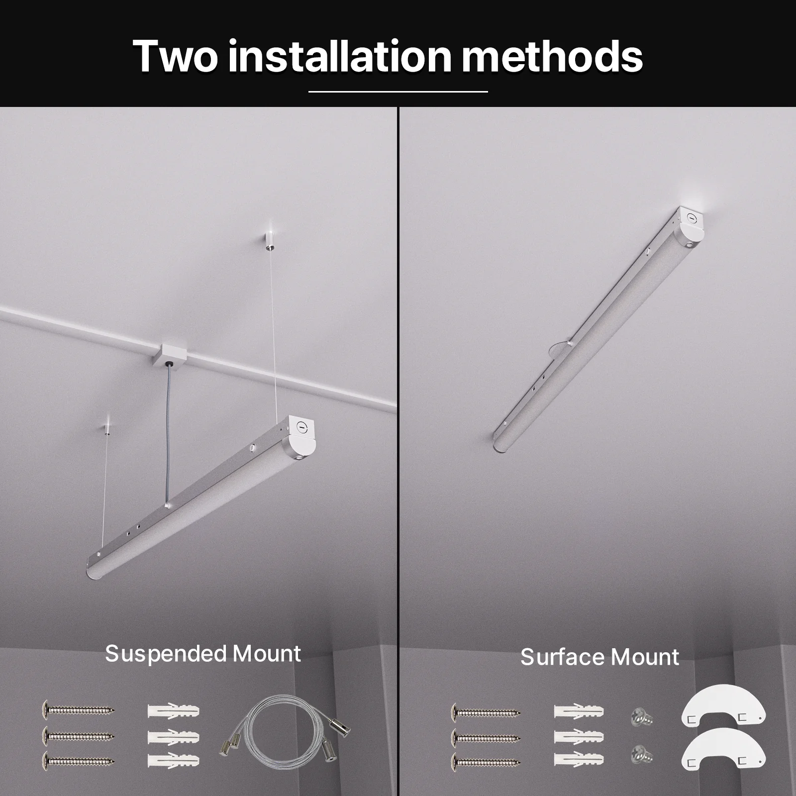 Hyperlite 4FT LED Linear Strip Light Fixture, 5200lumens, Selectable Wattage & CCT, AC 120-277V - Image 4