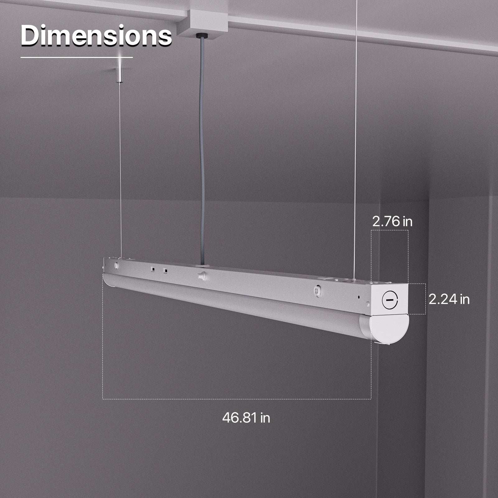 Hyperlite 4FT LED Linear Strip Light Fixture, 5200lumens, Selectable Wattage & CCT, AC 120-277V - Image 5