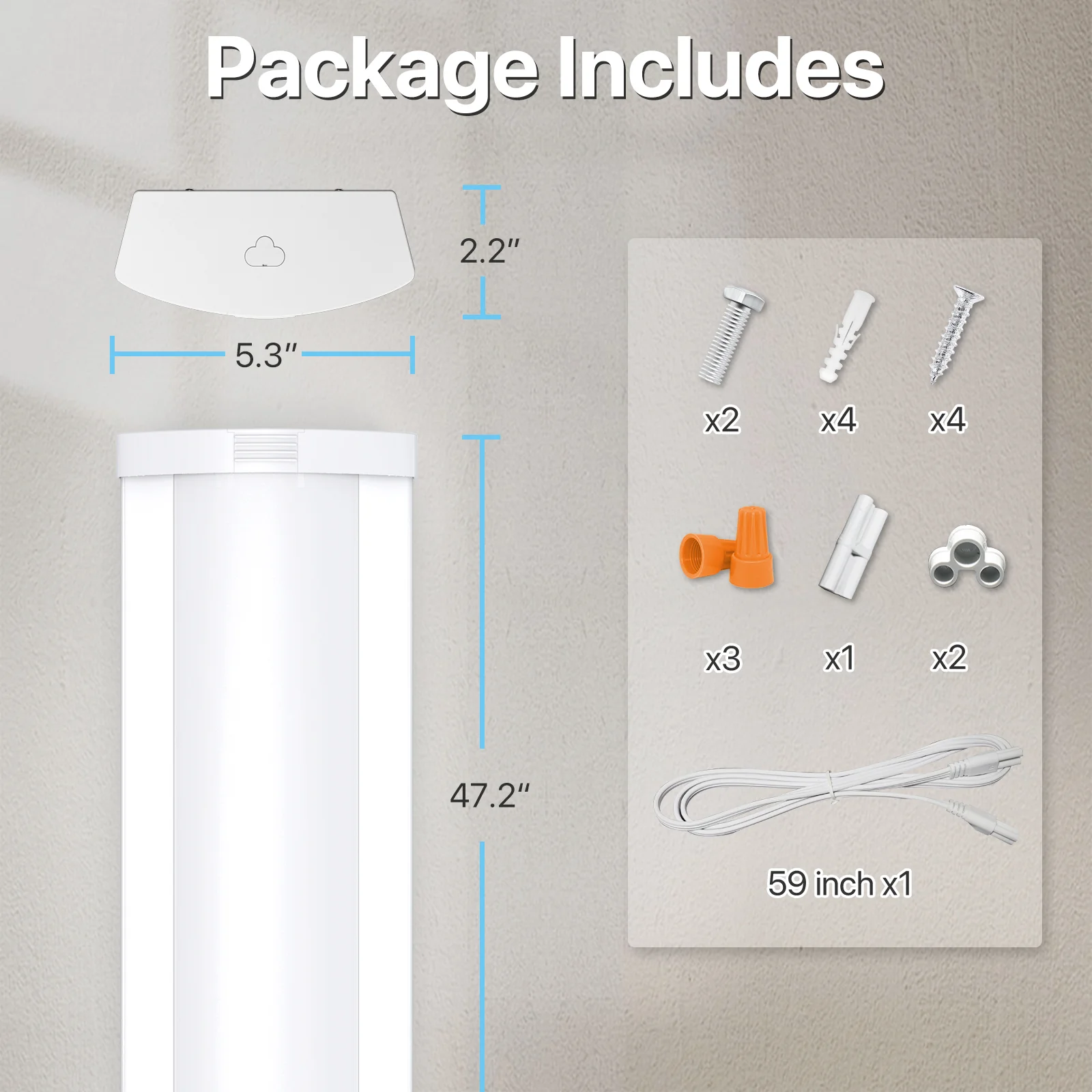 Hyperlite 4FT LED Wraparound Light, 6600lumens, 5000K, Selectable Wattage, AC 120V - Image 6