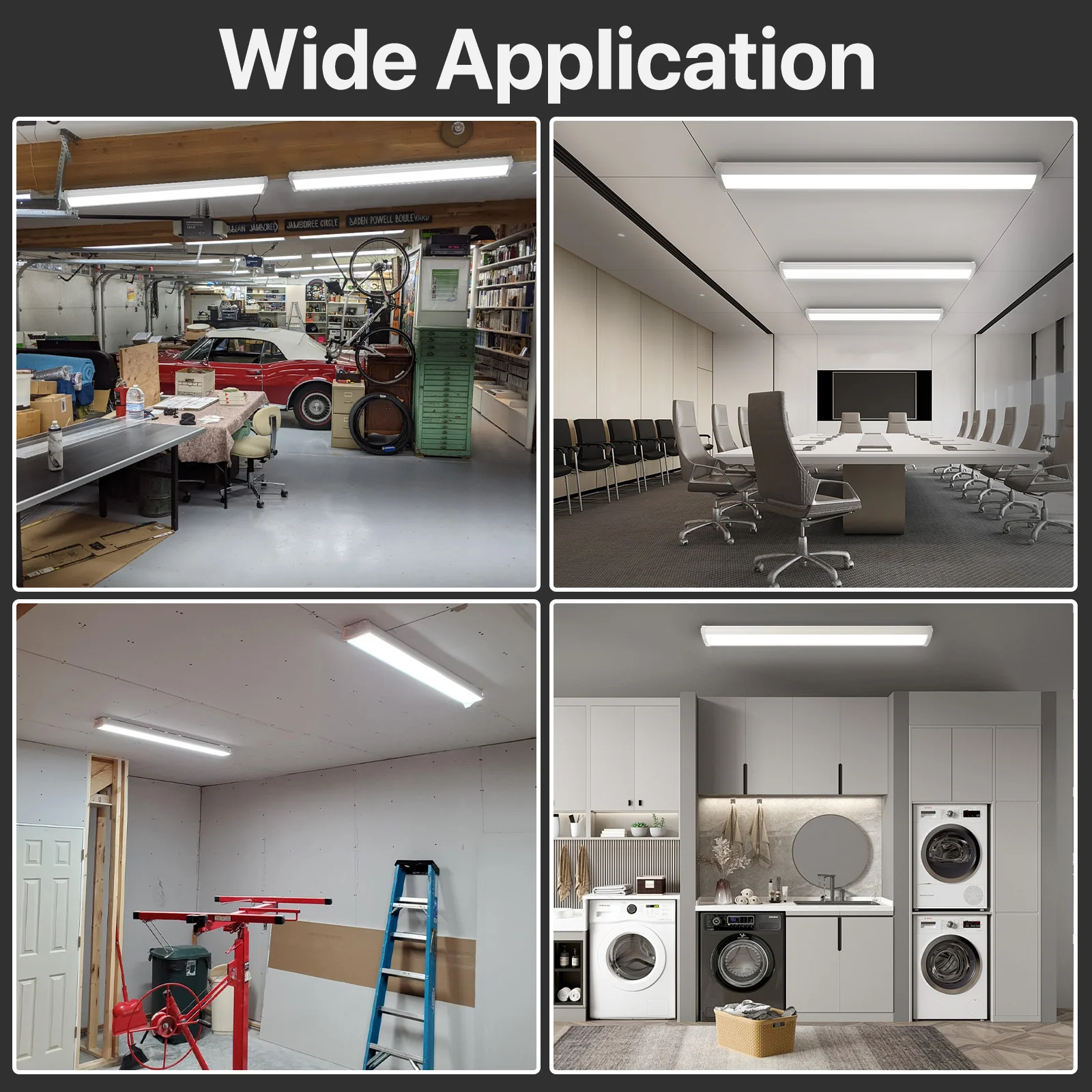 Hyperlite 4FT LED Wraparound Light, 6600lumens, 5000K, Selectable Wattage, AC 120V - Image 7