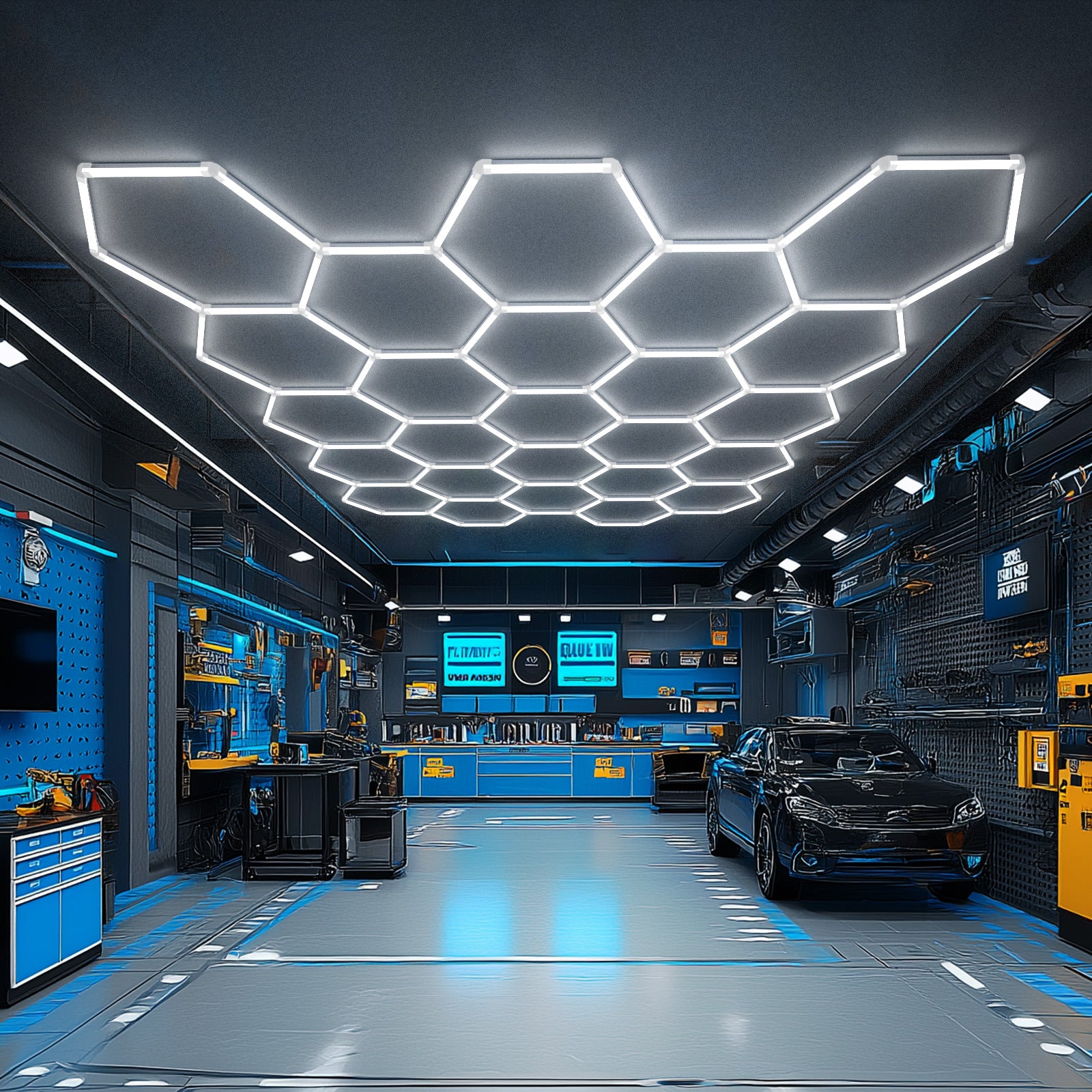 Hyperlite Hexagon Garage Lights Gen 2 - 25 Grid (13.8 x 11.7 ft) - Image 7