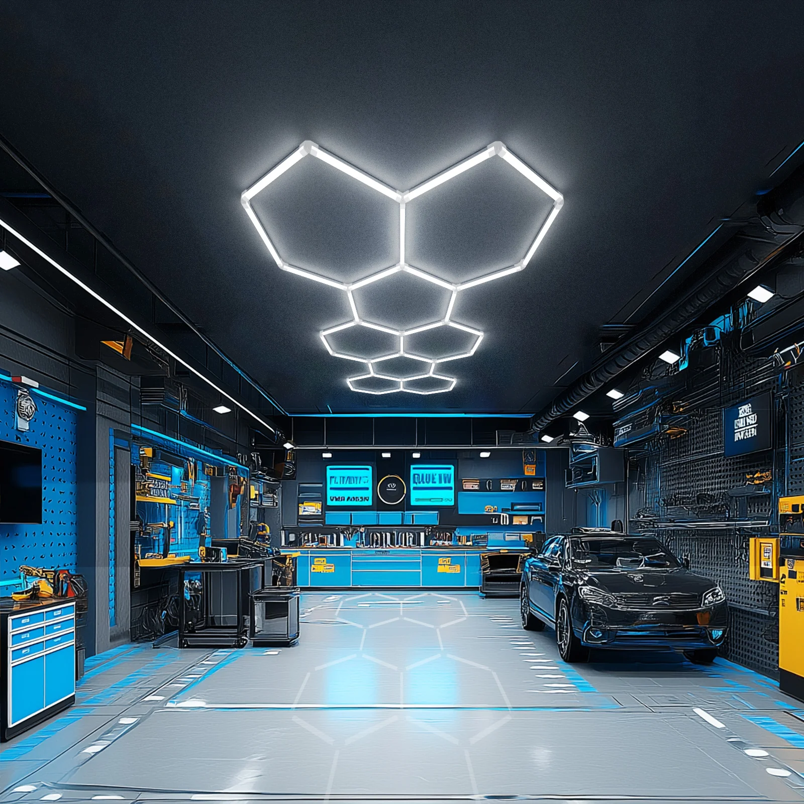 Hyperlite Hexagon Garage Lights Gen 2 - 8 Grid (11.6 x 5.1 ft) Long - Image 6
