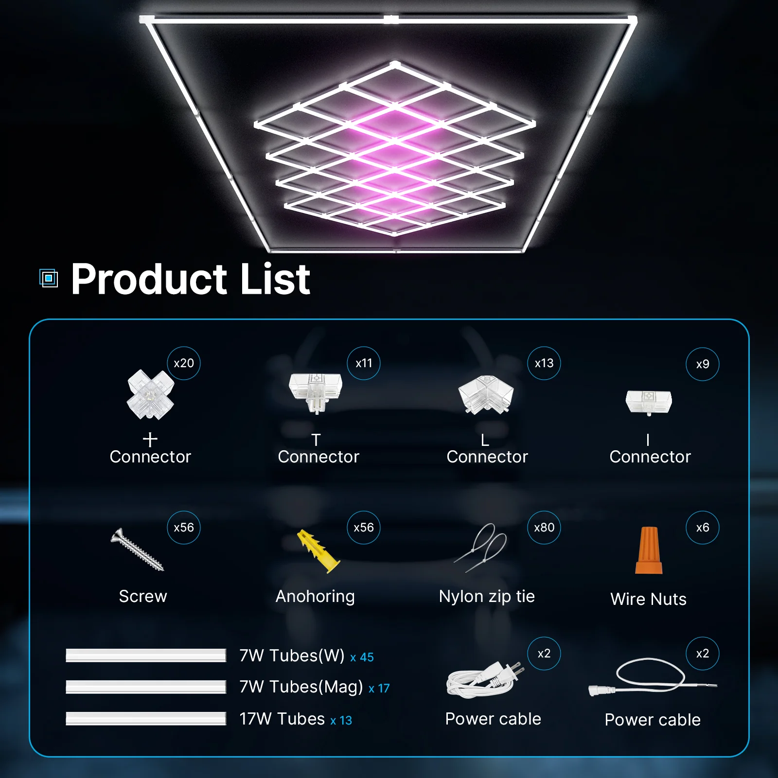 Hyperlite Hexagon LED Lights Gen 2 - Magenta (8 x 15.9 ft) With Border - Image 5