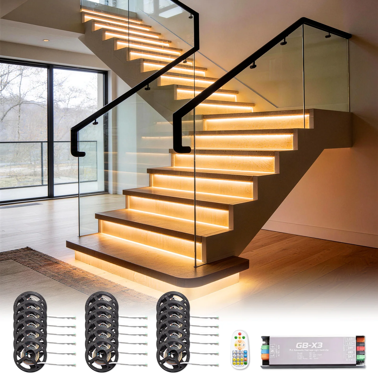 Hyperlite Intelligent Motion Sensor Stair Light Kit, 3000K, AC 100-240V - Image 11
