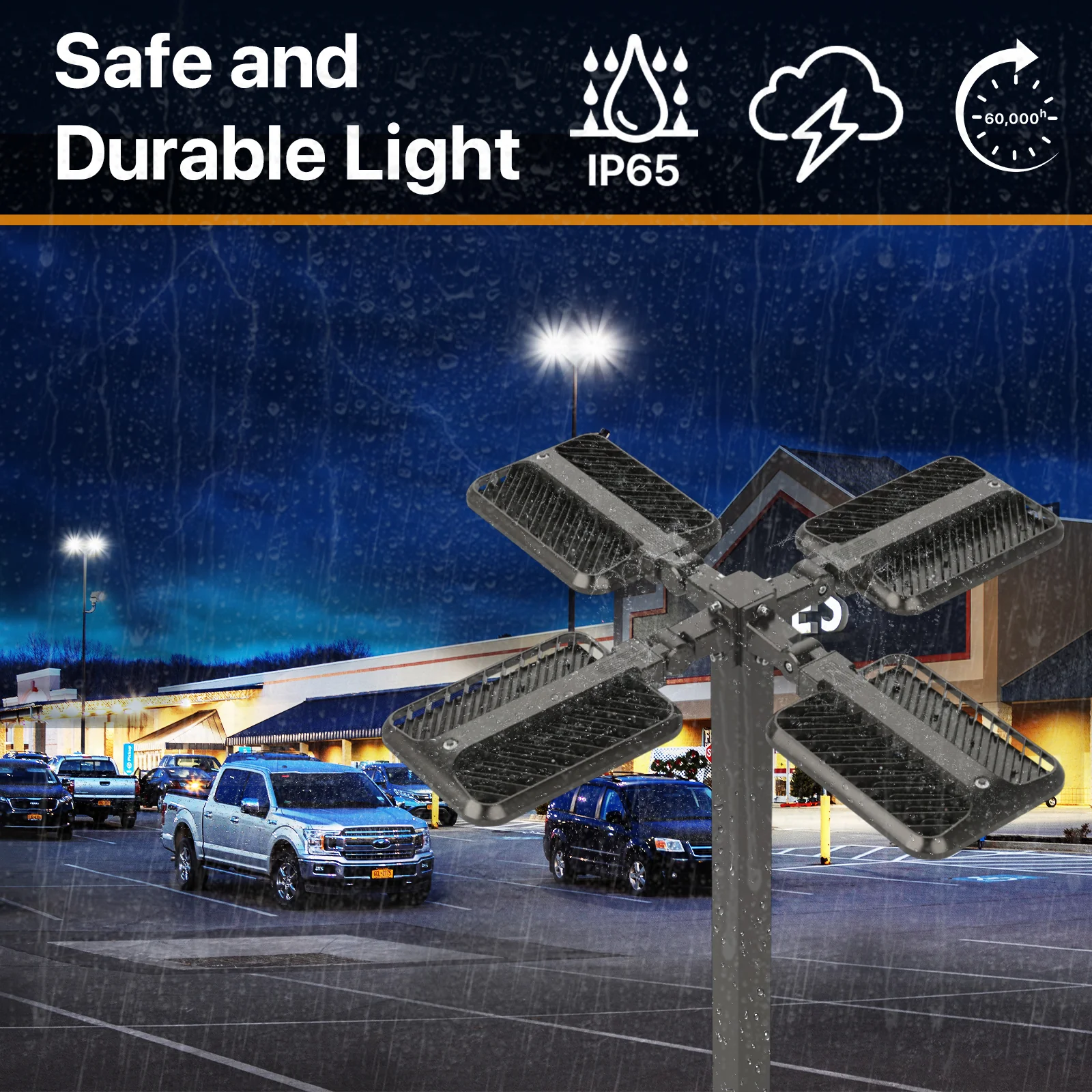 LED Parking Lot Light - Cobra Series, 45000lumens, 5000K, 100-277V, Dusk to Dawn - Image 5