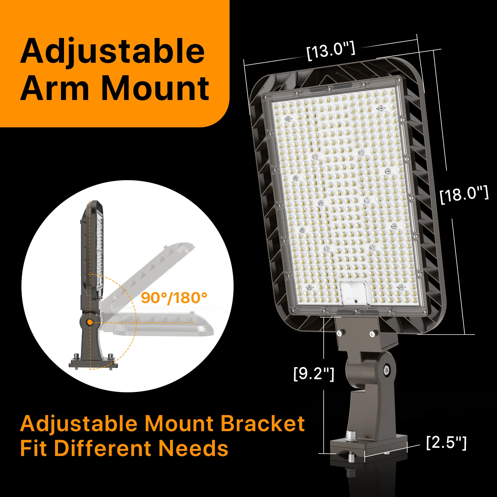 LED Parking Lot Light - Cobra Series, 45000lumens, 5000K, 100-277V, Dusk to Dawn - Image 8