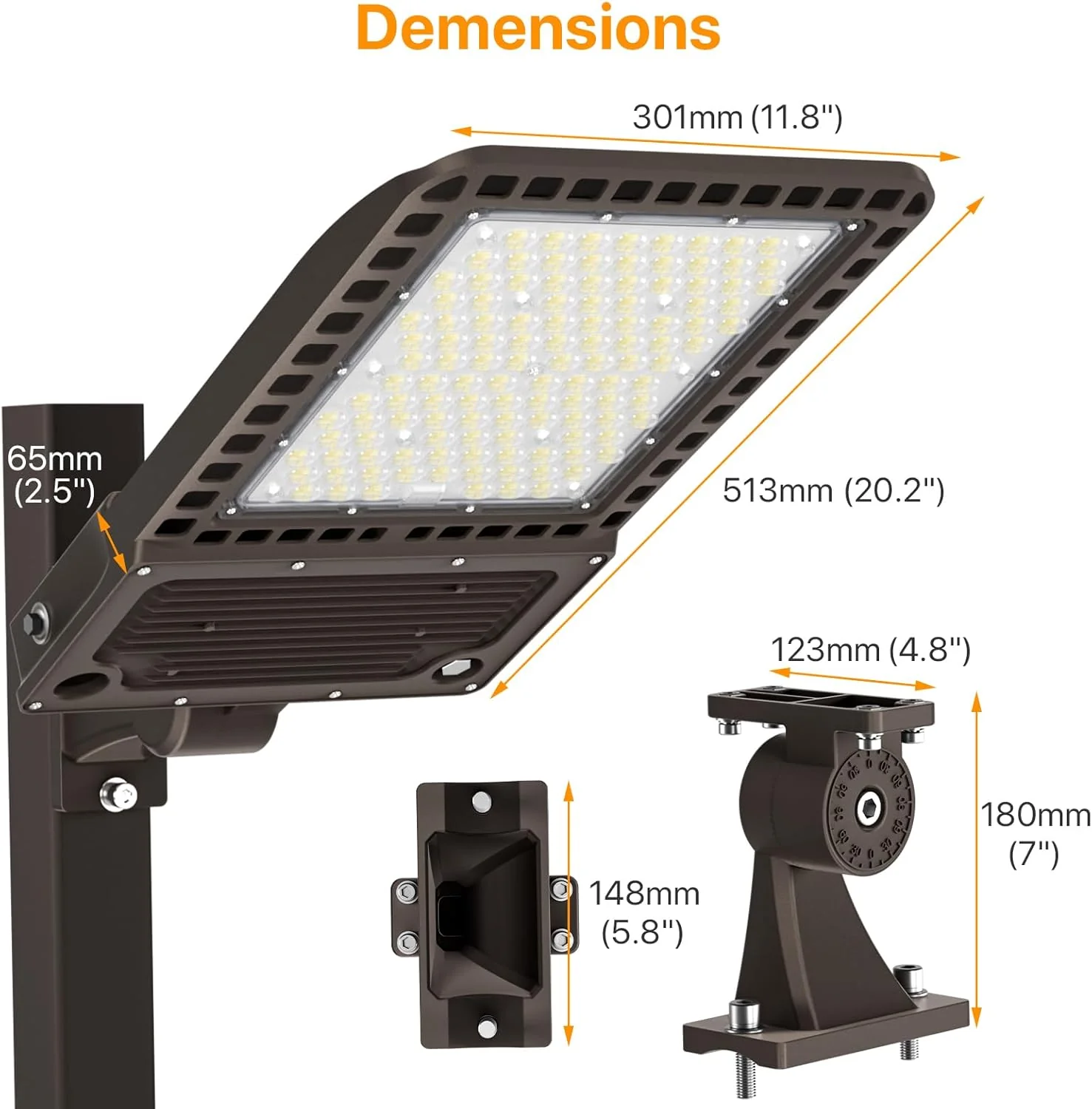 LED Parking Lot Light - Cobra Series, 60000lumens, 5000K, 100-277V, Dusk to Dawn, Commercial Lights for Stadium, Roadway - Image 6
