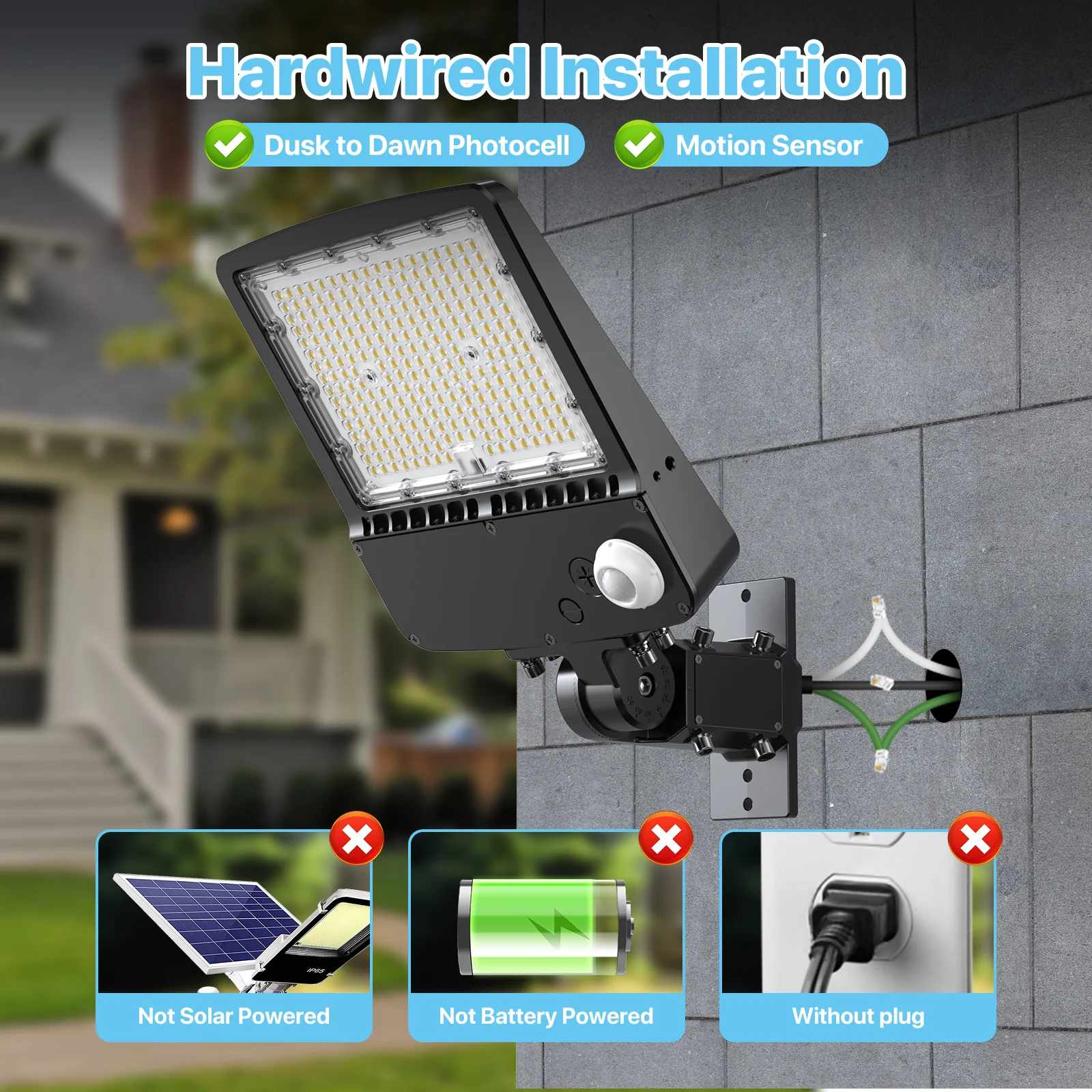 Hyperlite LED Parking Lot Light - Zeus Series, 22500lumens, 5000K, 120-277V, Motion Sensor - Image 3