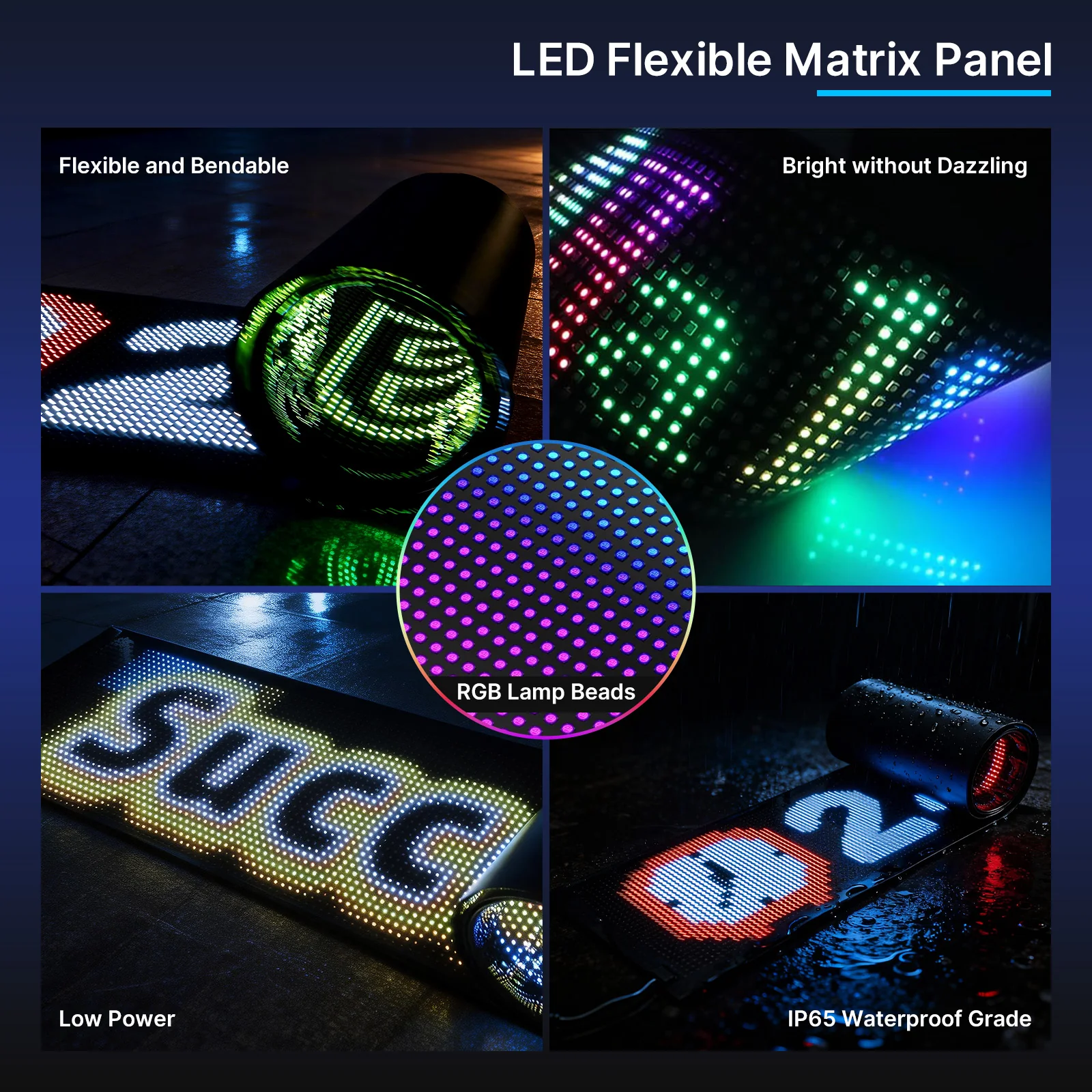 Hyperlite Programmable LED Sign, Fully Customizable Scrolling Text LED Display for Business & Party Decor - Image 2