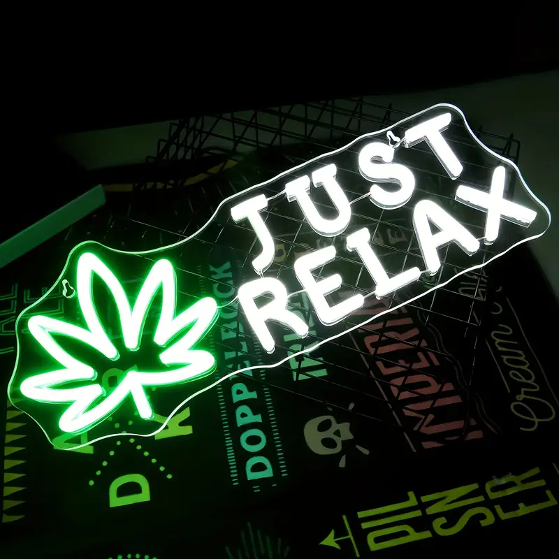 Just Relax with Leaf Neon Sign Light - Image 5