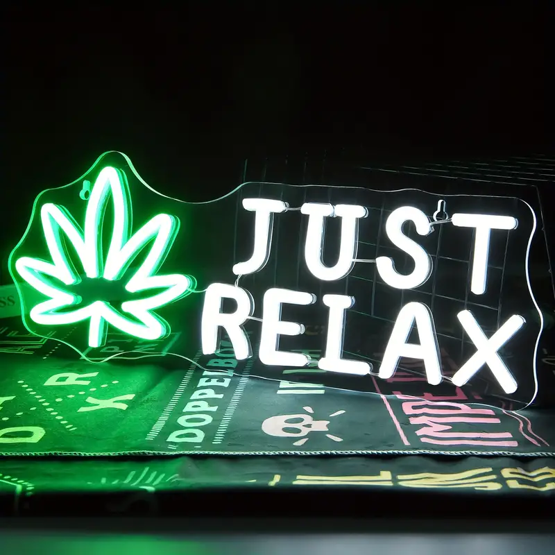 Just Relax with Leaf Neon Sign Light - Image 6