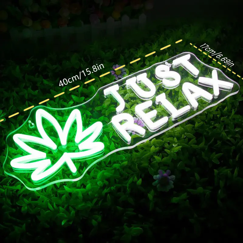 Just Relax with Leaf Neon Sign Light - Image 9