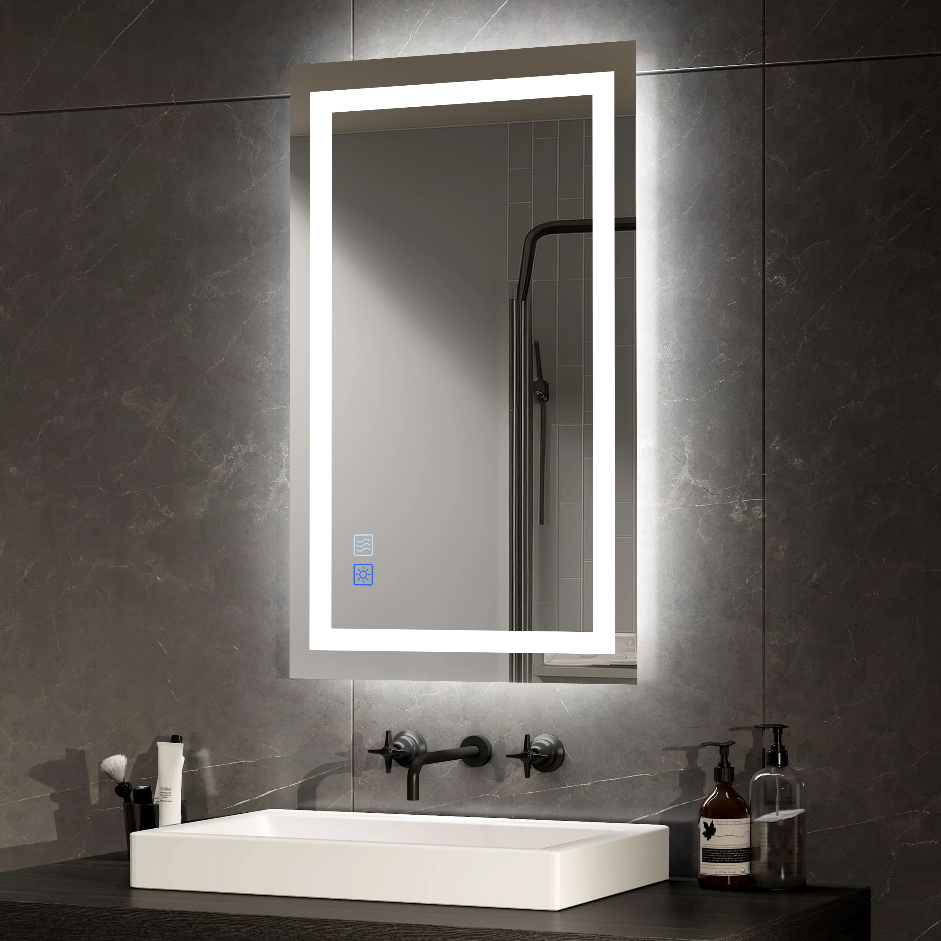 LED Bathroom Mirror, Anti-Fog, Dimmable, Backlit + Front Lit, Memory Function - Image 11