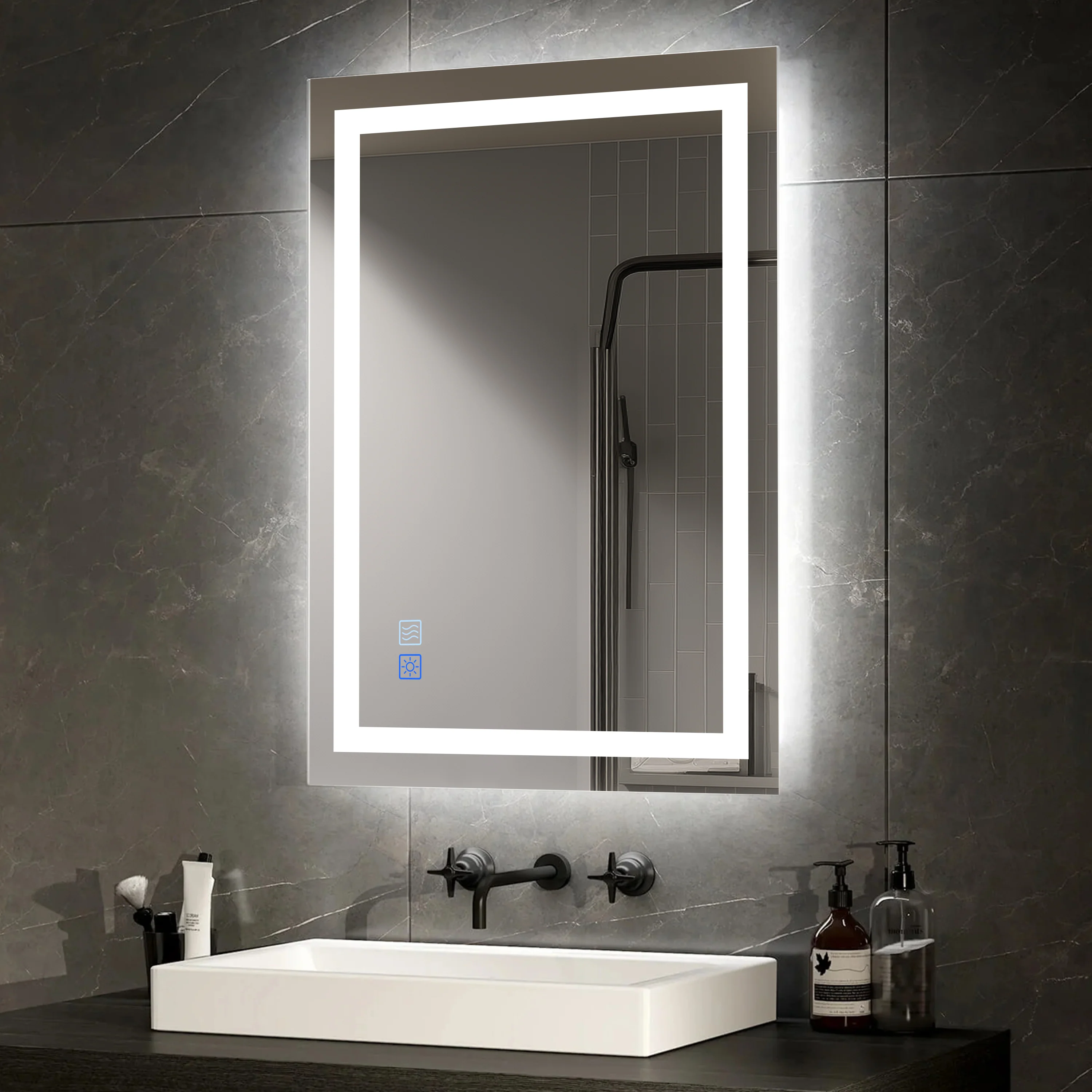 LED Bathroom Mirror, Anti-Fog, Dimmable, Backlit + Front Lit, Memory Function - Image 12