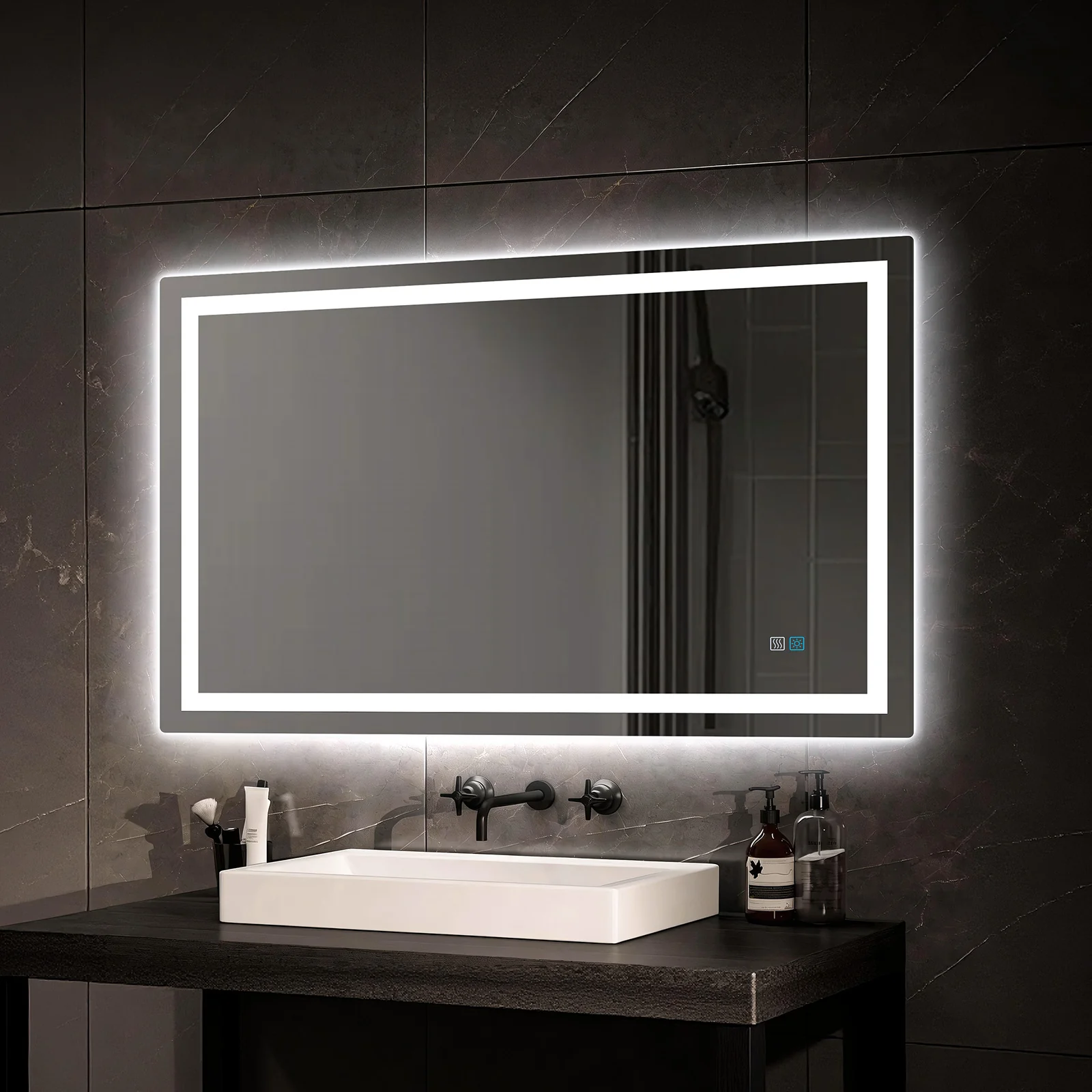 LED Bathroom Mirror, Anti-Fog, Dimmable, Backlit + Front Lit, Memory Function - Image 13