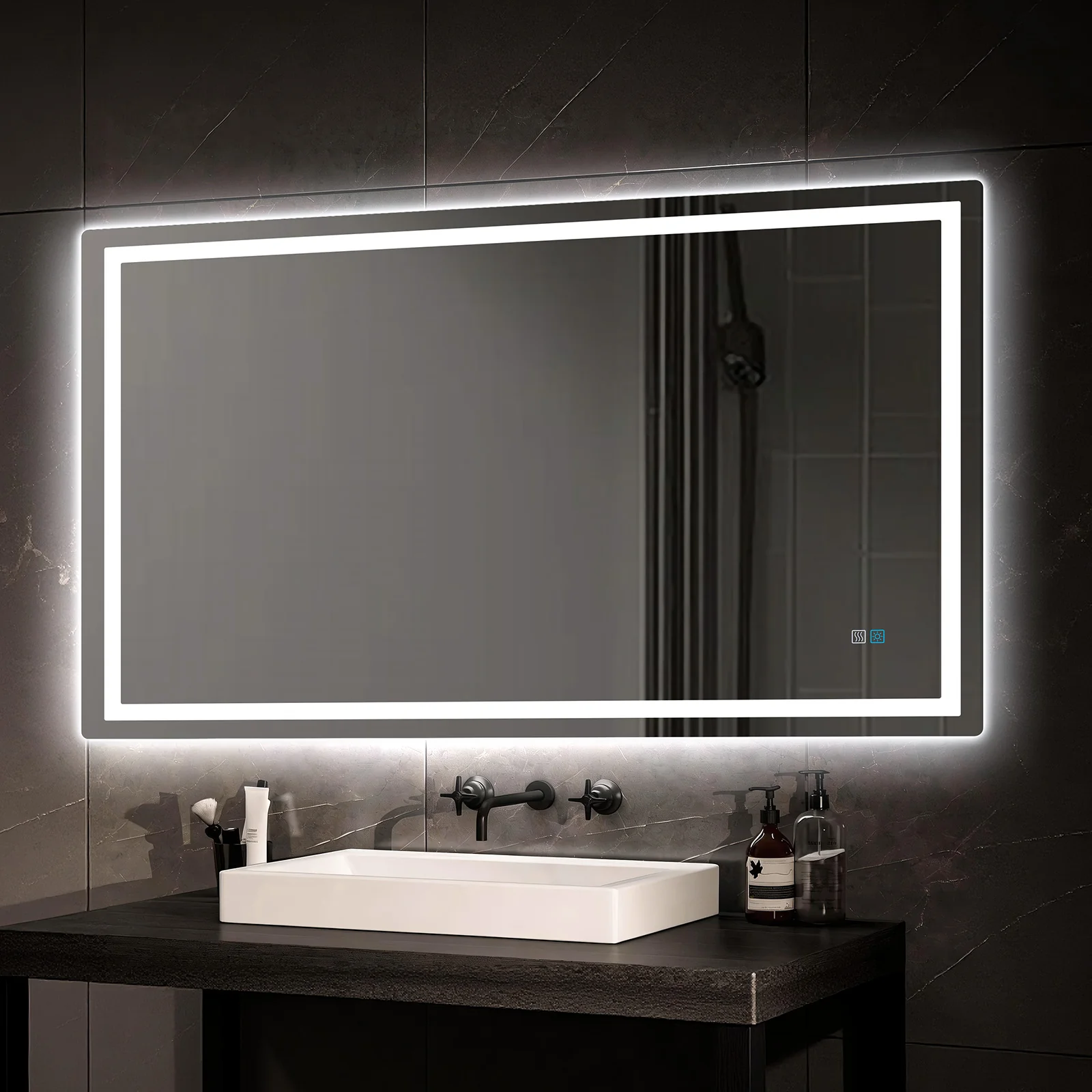 LED Bathroom Mirror, Anti-Fog, Dimmable, Backlit + Front Lit, Memory Function - Image 14
