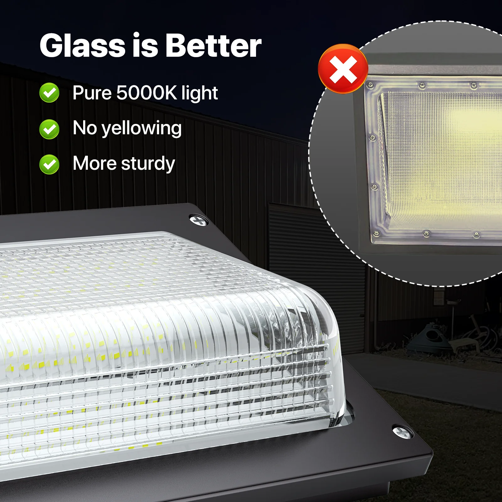 Wall Pack Light with Photocell - Oval series, 15600 lumens, 5000K, AC 120-277V - Image 4