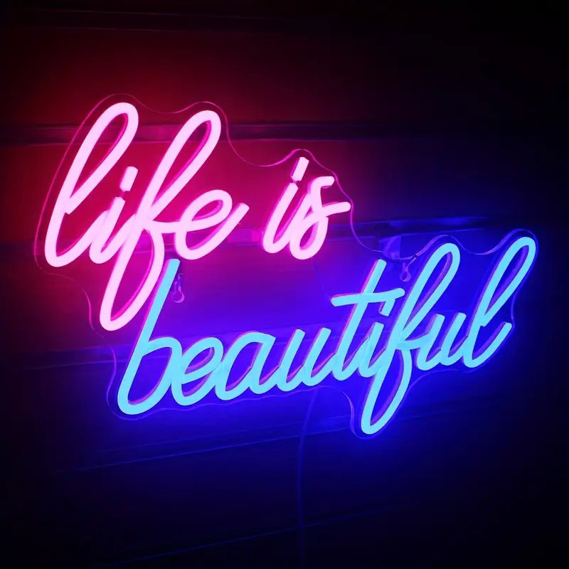 Life is Beautiful LED Neon Sign Light - Image 2