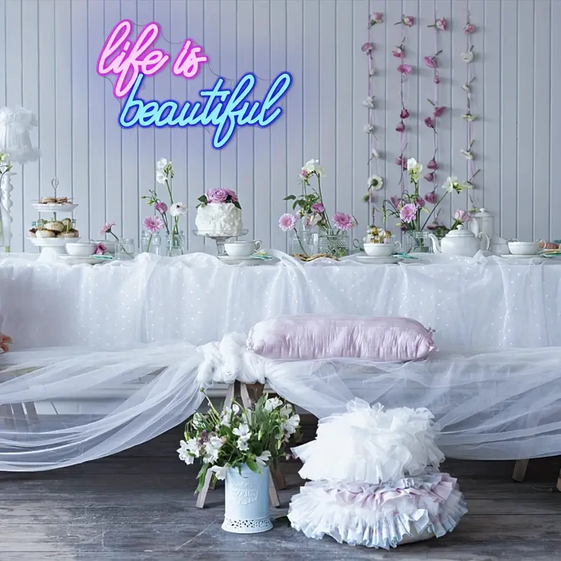 Life is Beautiful LED Neon Sign Light - Image 3