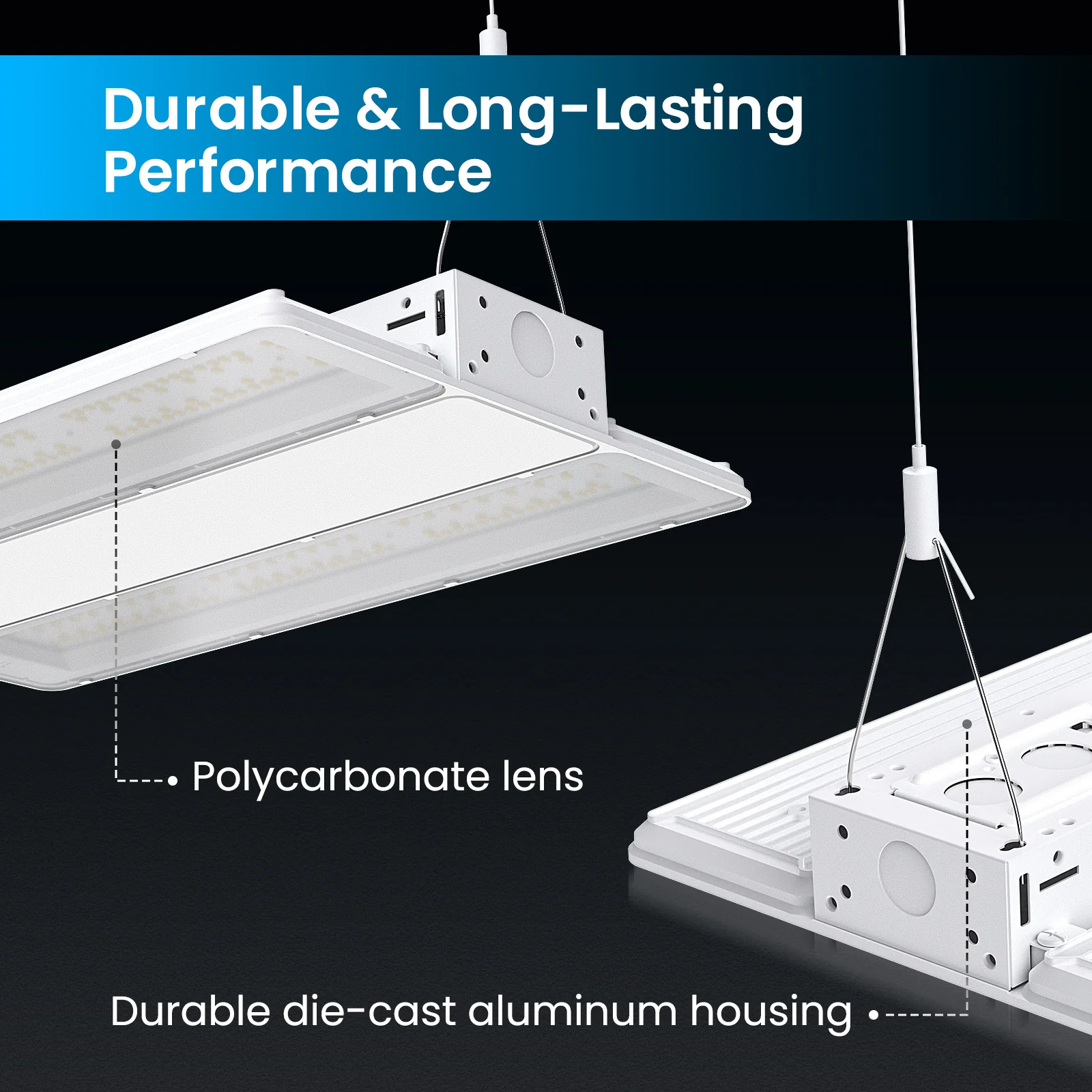 Linear High Bay LED Lights - HPLH02 Series, 24100lumens, Adjustable Wattage & CCT, 347-480V - Image 6