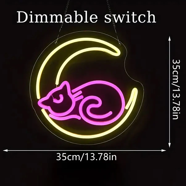 Moon Cat LED Neon Sign Light - Image 8
