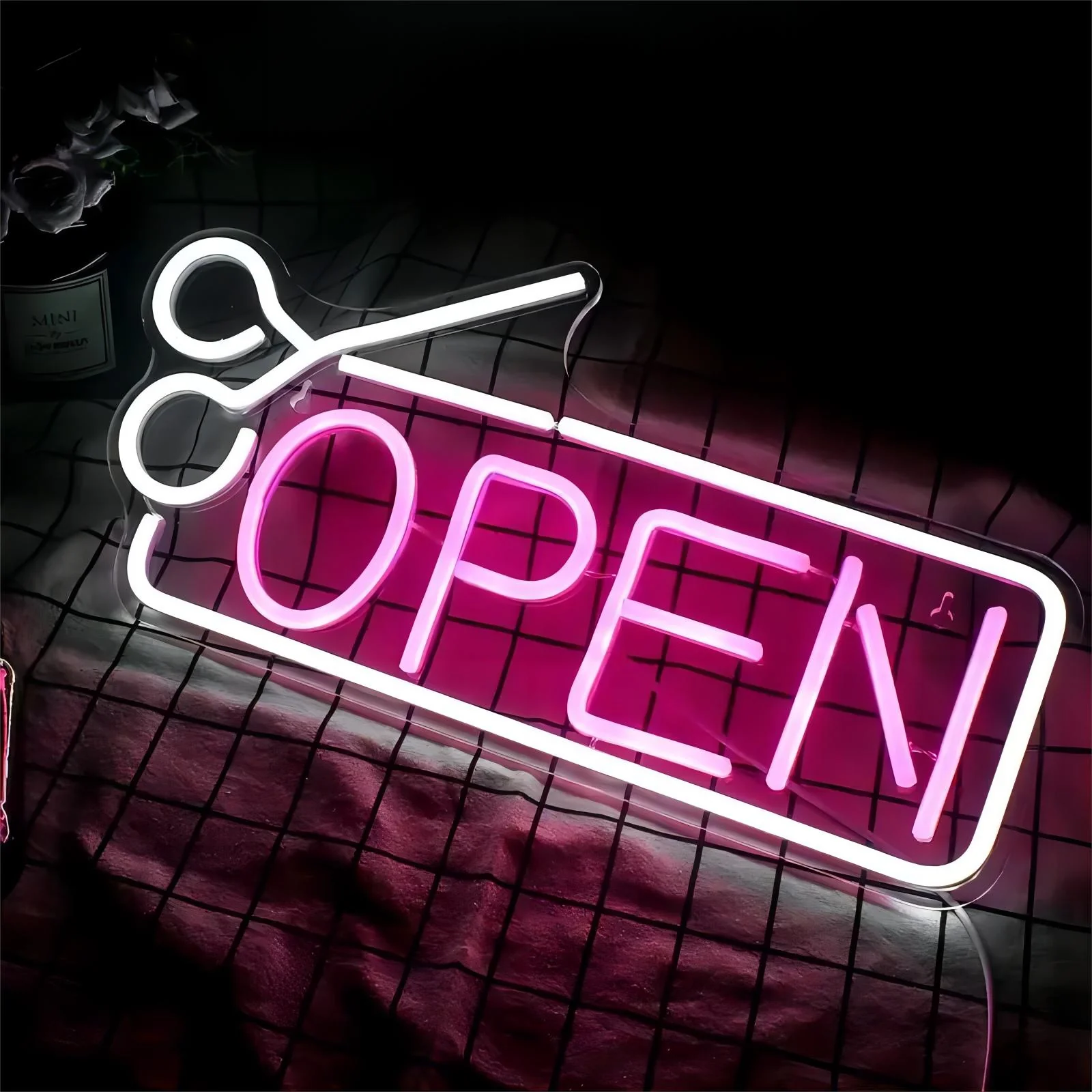 Open With Scissors Neon Sign Light - Image 3