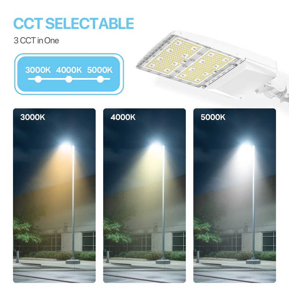 Parking Lot Light - White XALH Series with Shortcap, 22500lumens, Selectable CCT&Wattage AC 120V-277V - Image 4