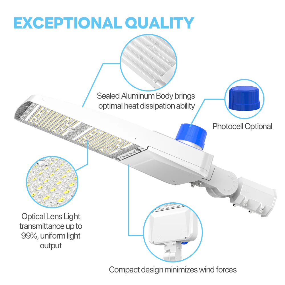 Parking Lot Light - White XALH Series with Shortcap, 22500lumens, Selectable CCT&Wattage AC 120V-277V - Image 5