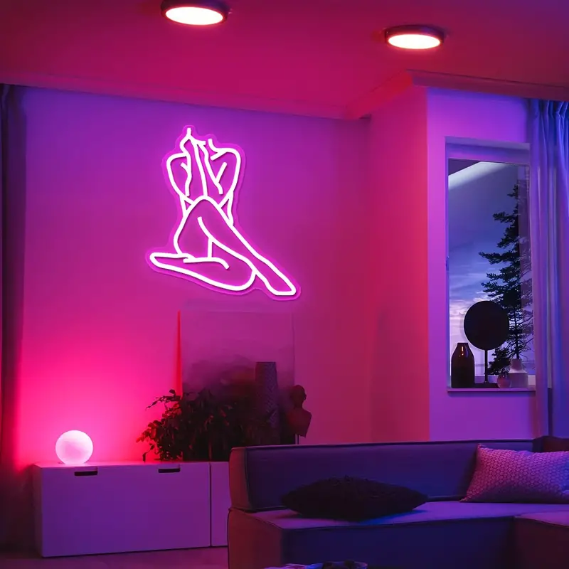 Sitting Sexy Lady Neon Sign Light - Image 2