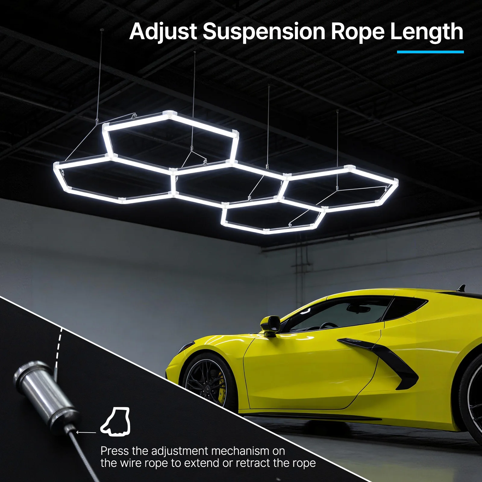 Suspension Kit for Hexagon LED Light, 4Pcs/Set - Image 3