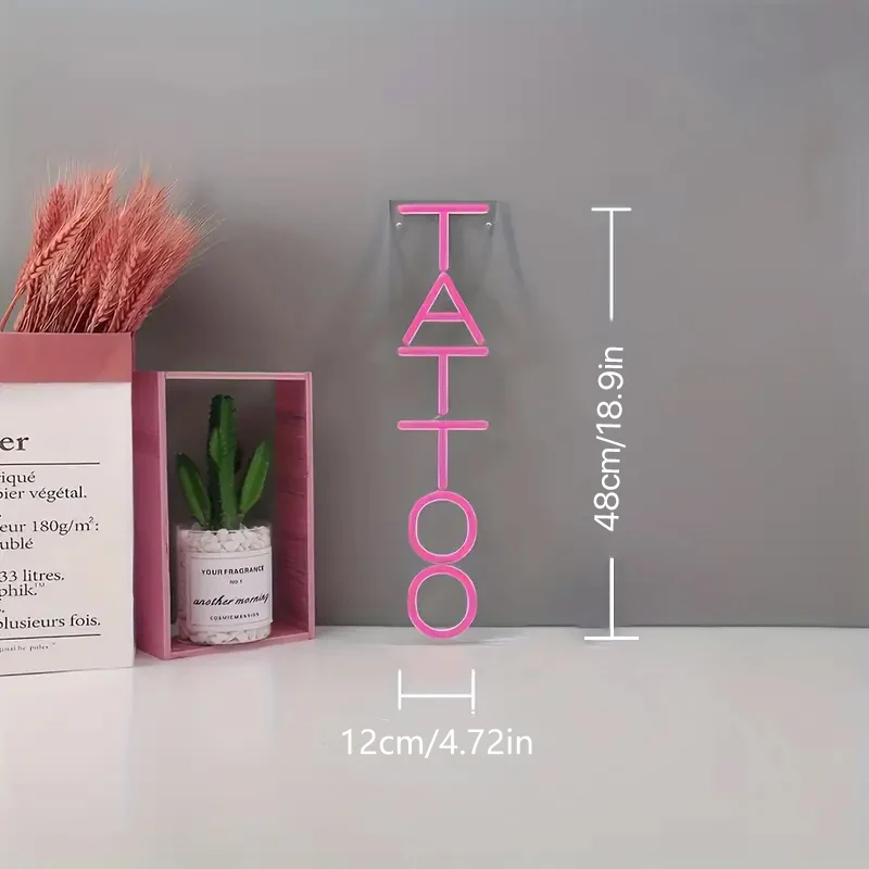 TATTOO Pink LED Neon Sign Light - Image 3