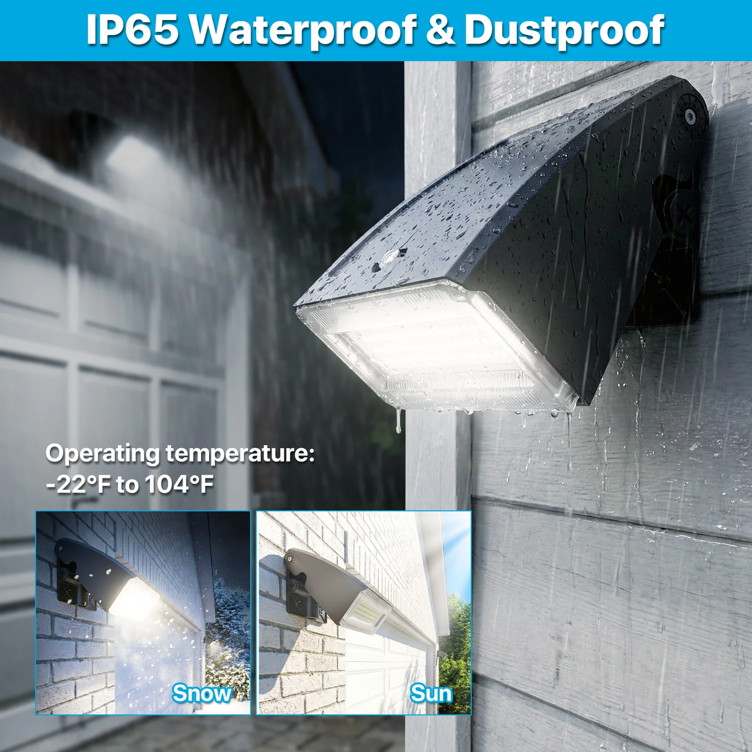 Wall Pack Light - Wall E series, 7800lumens, AC 120V Only, Optional Dusk to Dawn - Image 5